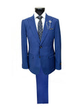 Tailored Blue Slim Fit Suit - Front View for formal events | Luxe Ensemble