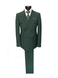 Tailored Green Double-Breasted Suit - Front View for formal events | Luxe Ensemble