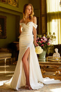 Form-Fitting Wedding Dress  A Sweetheart Neckline, Off-Shoulder