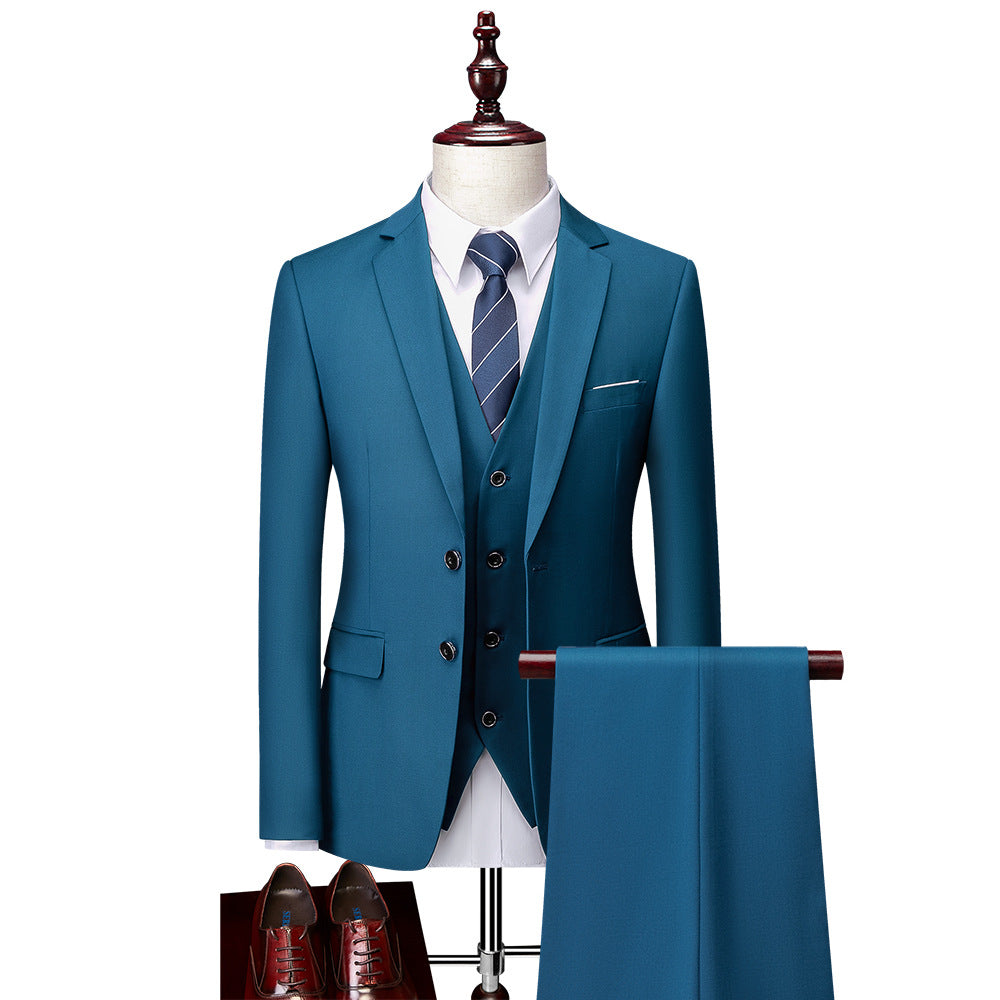 3 Piece Suit Jacket Pants & Vest Business Formal Men's
