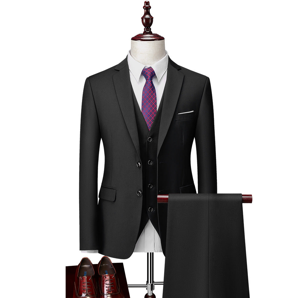 3 Piece Suit Jacket Pants & Vest Business Formal Men's