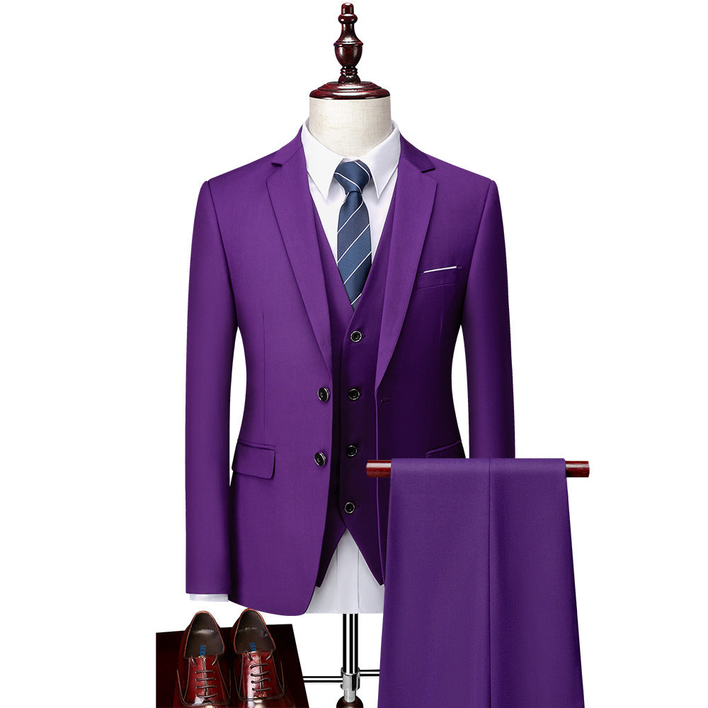 3 Piece Suit Jacket Pants & Vest Business Formal Men's