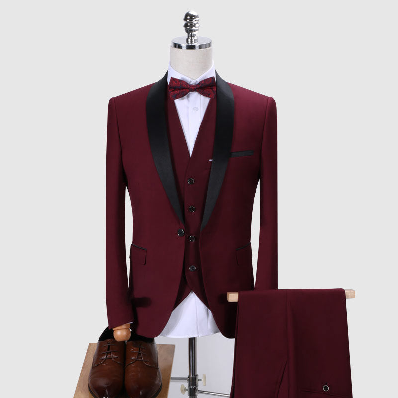 3 Piece Suit Jacket Coat Pants & Vest  Formal Slim Fit Men's