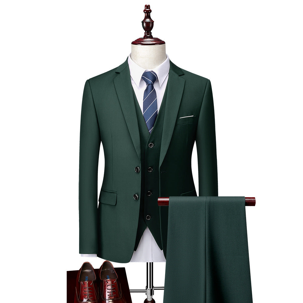 3 Piece Suit Jacket Pants & Vest Business Formal Men's