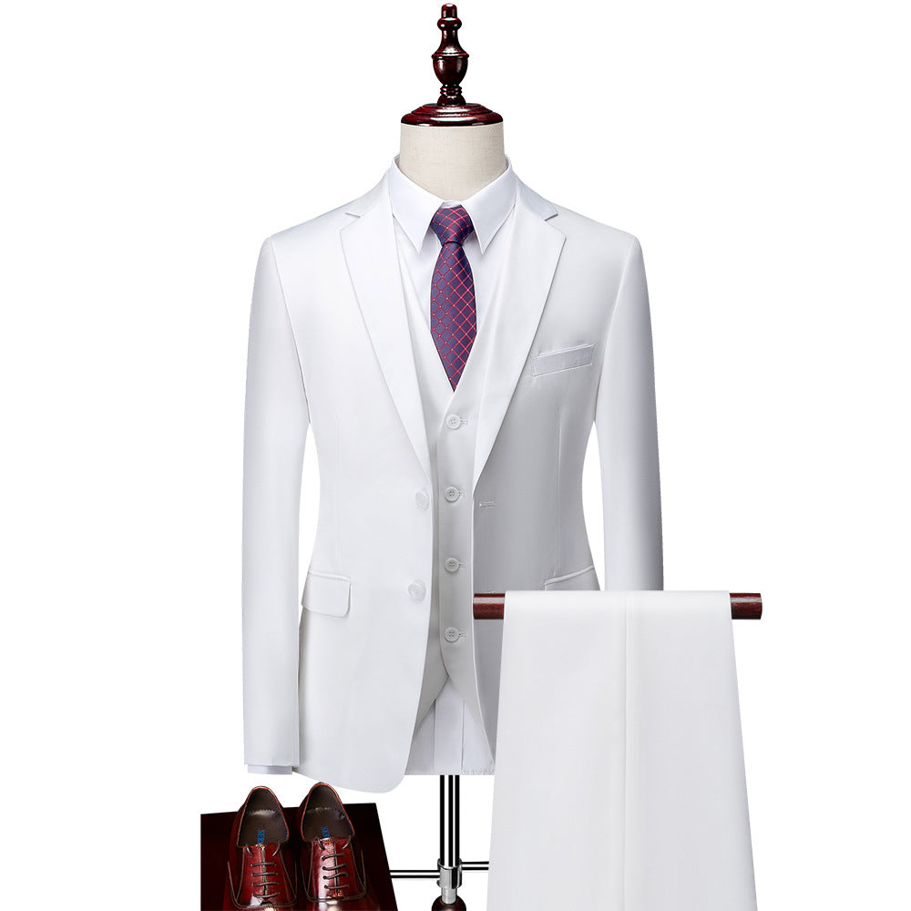 3 Piece Suit Jacket Pants & Vest Business Formal Men's
