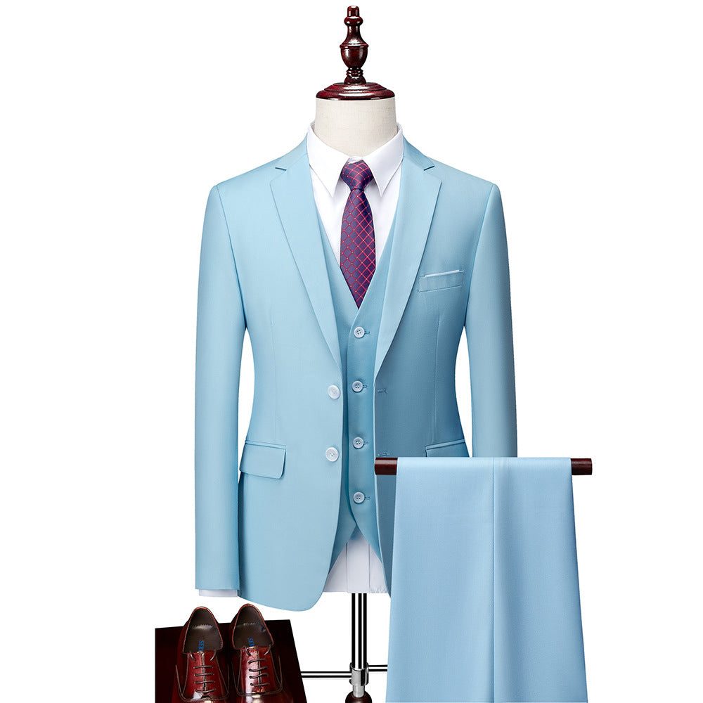 3 Piece Suit Jacket Pants & Vest Business Formal Men's