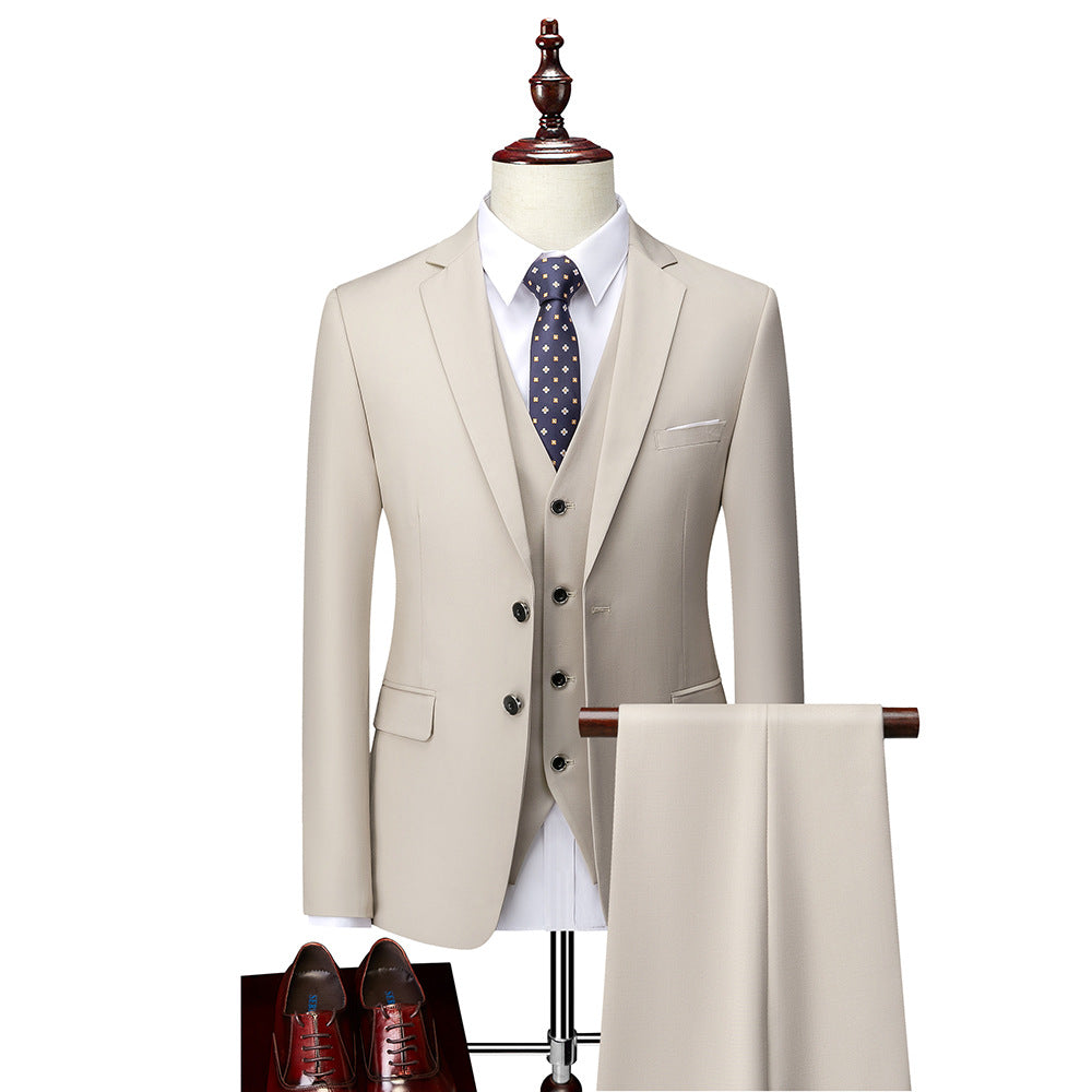 3 Piece Suit Jacket Pants & Vest Business Formal Men's