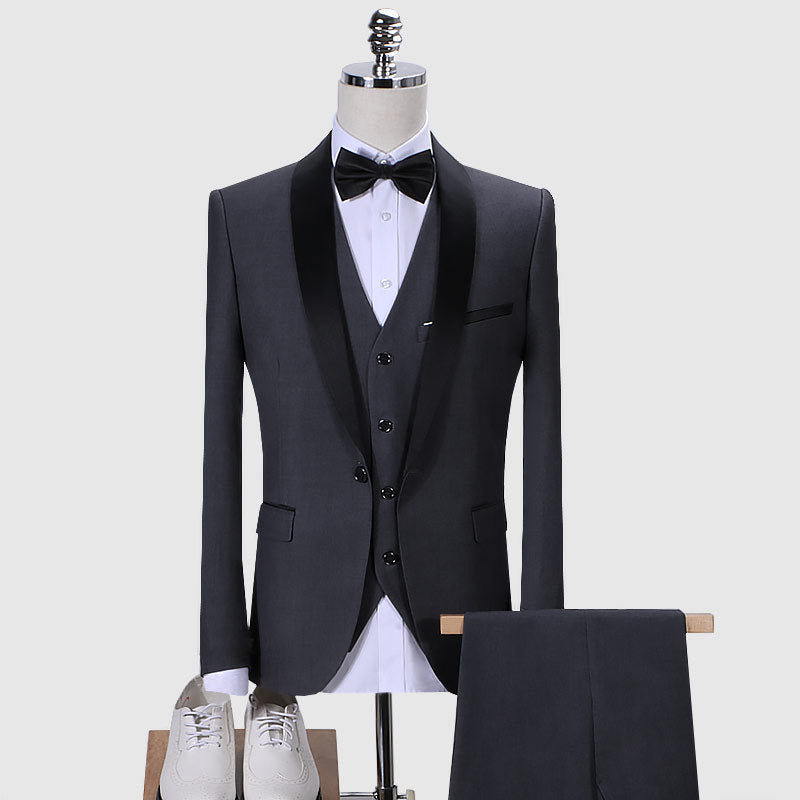 3 Piece Suit Jacket Coat Pants & Vest  Formal Slim Fit Men's