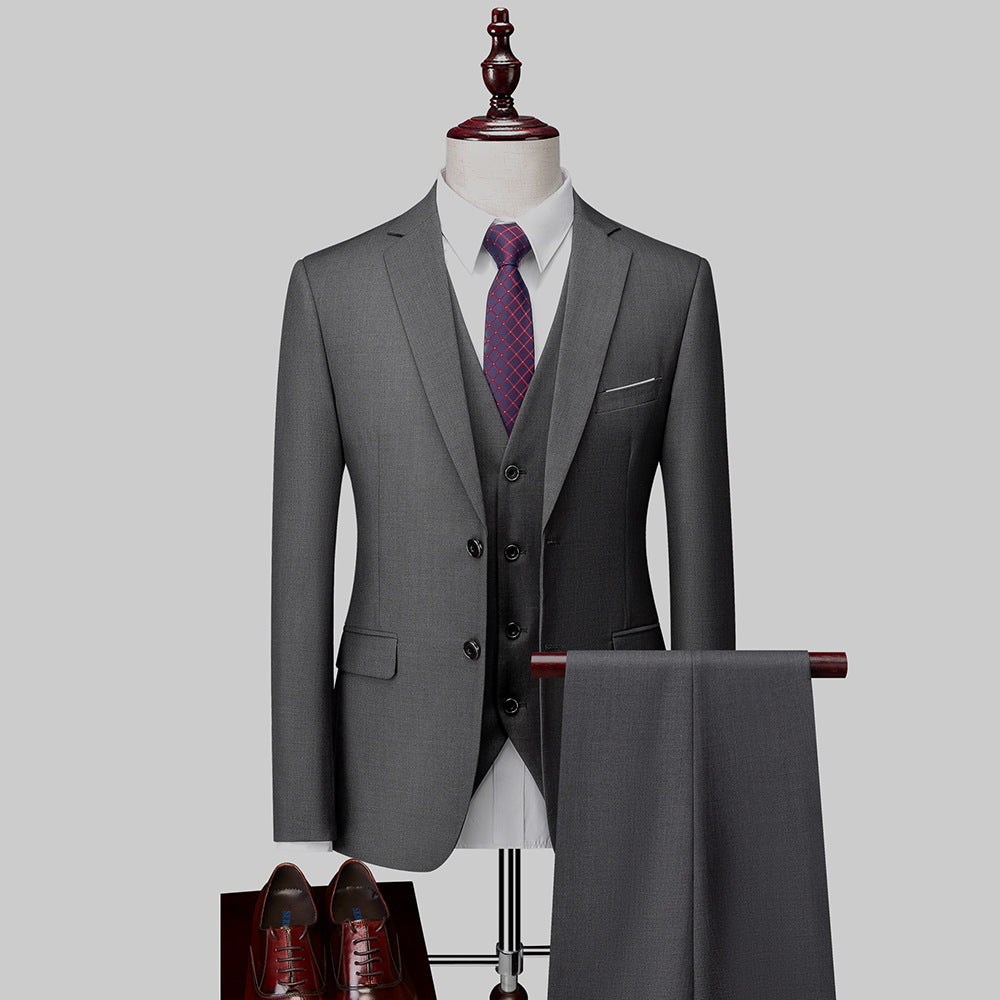 3 Piece Suit Jacket Pants & Vest Business Formal Men's