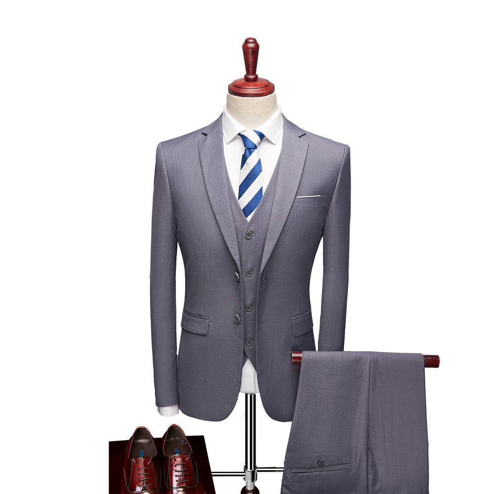3 Piece Suit Jacket Pants & Vest Business Formal Men's