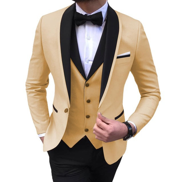 3 Piece Suit Slim Fit Formal Wedding Suits Men's