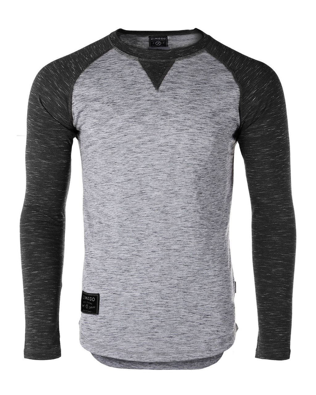 ZIMEGO Men Athletic Fit Baseball Retro Contrast Long Sleeve Raglan T-Shirt