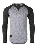 ZIMEGO Men Athletic Fit Baseball Retro Contrast Long Sleeve Raglan T-Shirt
