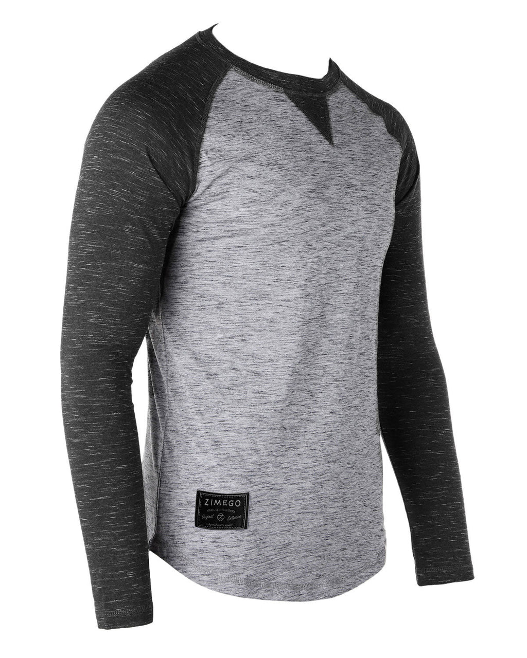 ZIMEGO Men Athletic Fit Baseball Retro Contrast Long Sleeve Raglan T-Shirt