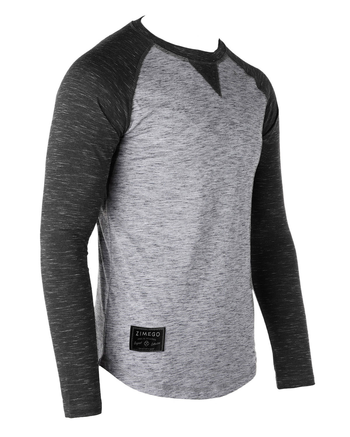 ZIMEGO Men Athletic Fit Baseball Retro Contrast Long Sleeve Raglan T-Shirt