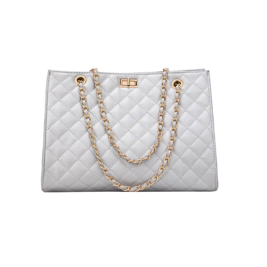 Chic Quilted Shoulder Bag - Detail View for formal events | Luxe Ensemble