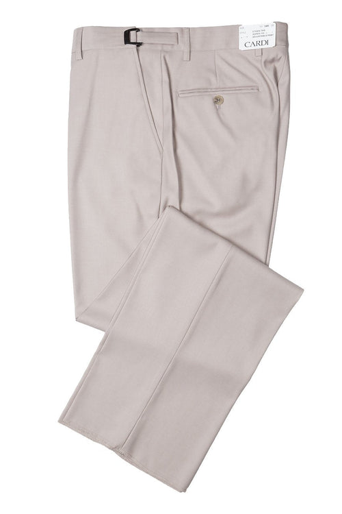 Tailored "Ethan" Tan Super 150's Luxury Viscose Blend Suit Pants - Front View for formal events | Luxe Ensemble