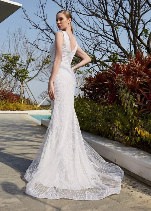 "Celeste" Beaded Mermaid Evening Gown