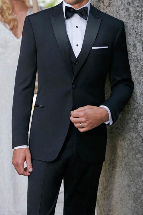 Sharp "Milan" Black Tuxedo Jacket Peak (Separates) - Front View for black-tie events | Luxe Ensemble