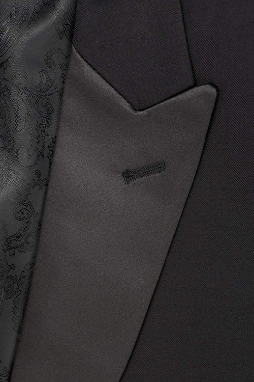 Sharp "Milan" Black Tuxedo Jacket Peak (Separates) - Side View for black-tie events | Luxe Ensemble